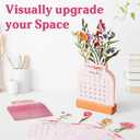 2026 Small Desk Calendar 12 Months Calendar Runs From January 2026 To December 2026 Mini Standing Flip Decorative Monthly Calendar For Home School, Or Office - Floral Pattern (Flower Tree)