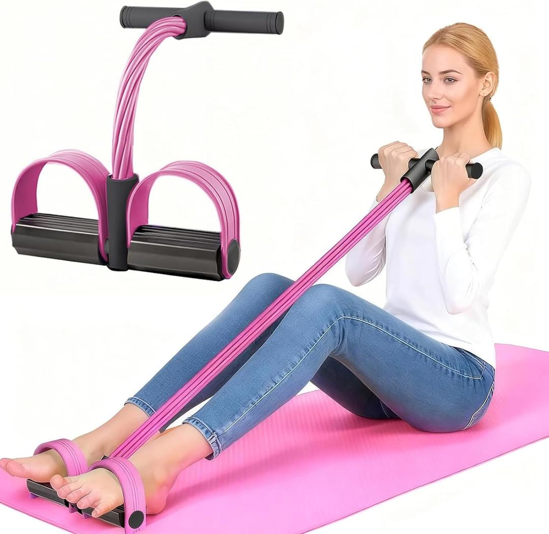 Pedal Resistance Band with Handle, Natural Rubber Foot Resistance Bands with Handles, New 6-Tube Manual Resistance Training Pedal Resistance Foot Pedal para Abdomen, Waist, Hands, Legs.