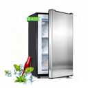 Mini Upright freezer 3.6 Cubic Feet Mini Freezer, Single Door Compact Freezer with Reversible Stainless Steel Door, 3-Speed Temperature Adjustment Small freezer for Home, Glossy Silver