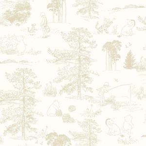 RoomMates Disney Winnie The Pooh Toile Beige Peel & Stick Wallpaper , RMK12622RL