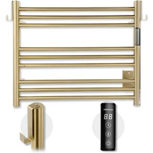 Wall-Mounted 9-Bar Heated Towel Rack, 2-Min Heat, NTC Safety