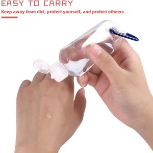 Refillable Travel Bottles Containers with-Clip - XMWangzi, with Filp or Nozzle, Empty Plastic Bottles, Filled with Cosmetic Oil Hand Sanitizer, Suitable for Home Office Outdoor (4 PCs)