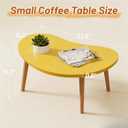 Small Coffee Table, Low Table with Solid Wood Leg, 23.6" Mango Coffee Table, 23.6" x 15.8" x 16.3"