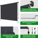 HENG FENG Outdoor Roller Shade 8' W x 8' H Graphite Grey