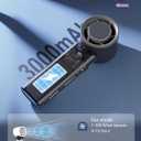 Portable Handheld Fan Turbo, High Speed Cooling Mini Fan Handheld, Digital Display,Portable Cold Air for Makeup, Travel, Camping, Outdoor Use,Gifts for Women (White)