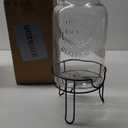 1.5 Gallon Glass Drink Dispensers for Parties, Ice Beverage Dispensers with Stand, Glass Water Dispenser with Spigot, Laundry Detergent Dispenser, Lemonade Dispenser