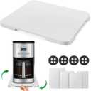 Appliance Slider 360° Rolling Tray for Coffee Maker- Bamboo Coffee Pot Slider Tray Countertop Rotation Sliding Tray with Wheels, Small Appliances Mat White (Small 11.8" × 9.8" × 0.6")