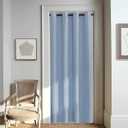 NICETOWN Door Curtain for Closet Doors 80 Inches Long 1 Panel, Blackout Doorway Curtain for Open Closet Bedroom, Room Divider Living Room for Privacy (Vintage Blue, 1 Panel, 46W x 80L)