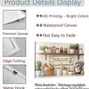 ZQQART Farmhouse Kitchen Wall Art Rustic Mason Jar Spice Canvas Prints Vintage Country Culinary Pictures Wall Decor for Dining Room Framed(White,12L x 18W)