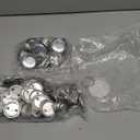 300 Pieces Blank Button Making Supplies Round Badge Parts Metal Pin Badge Kit for Button Maker Machine, Including Metal Shells Back Cover and Clear Film(1.46 Inch,Silver)