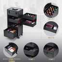 Rolling Makeup Case on Wheels 6-in-1 Cart With Drawer/Polish Slots/Tool Pad