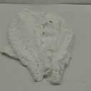 Womens Elegant Lace Trim Shirts Casual Victorian Blouse Long Sleeve Button Down Tops (Small, White)