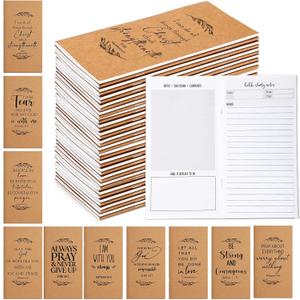 Qilery 30 Pcs Christian Gifts Bulk Pocket Planner 2026-2027 Christmas Prayer Journals for Women Men to Do List Weekly Goals for Church Sunday School(Kraft Color, Leaves)