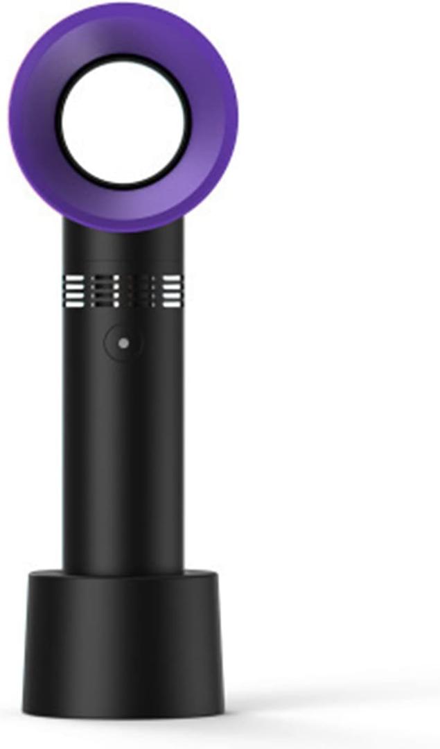 Mini Portable Bladeless Handheld Fan for Eyelash Extension, Quiet Rechargeable Handheld Lash Fan with 3 Speeds Air Conditioning Blower, Essential Eyelash Extension Supplies (Black)