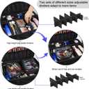 Relavel Extra Large Makeup Case Travel Makeup Train Case Professional Makeup Artist Bag Portable Nail Organizer Box Art Supply Case with Adjustable Dividers/Attach to Trolley/Shoulder Strap (Black)