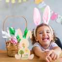10PCS Wooden Bunny Cutouts,8.84 Inch Unfinished Easter Bunny Slices Craft DIY Rabbit Ornament for Painting Easter Party Table Centerpiece