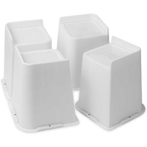 Bed Risers 1 inch, 2 inch, 3 inch, 4 inch, 6 inch, 8 inch Heavy Duty, Oversized Furniture Riser for Couch Sofa Table Chair Leg Frame Dorm, Support up to 6000 Lbs (White 4 Pack, 6 inch)