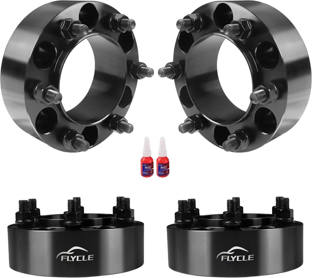 6x5.5 Hubcentric Wheel Spacers 2 inch for 1995-2023 Tacoma 1989-2024 4Runner, 6x139.7mm Wheel Spacer with 12x1.5 Studs 106mm Bore for Tundra FJ Cruiser Fortuner Sequoia GX460 GX470