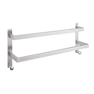 Chiunikoo 24 Inch Double Towel Bar for Bathroom with Hooks SUS 304 Stainless Steel Bath Towel Rack Wall Mounted White Finished