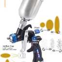 Dynastus Touch Up Composite HVLP Air Spray Gun Detail Paint Sprayer Spot Repair, with Digital Air Pressure Regulator