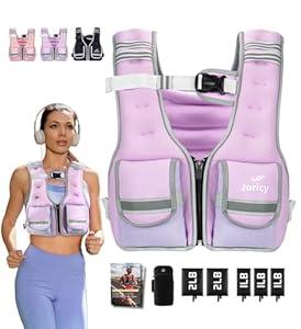 Adjustable Weighted Vest Women Men 17-24lb Vest with 5 Ironsand Weights, Body Weight Vest Weighted Vest Woman Adjustable Weights for walking Running Strength Training Workout Purple