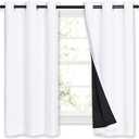 NICETOWN 100% Blackout Curtains 54 inches Long, Double-Deck Completely Blackout Window Treatment Thermal Insulated Lined Drapes for Small Window (White, 1 Pair, 42 inches Width Each Panel)