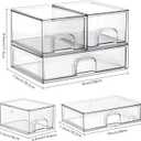 Clear Stackable Desk Storage Drawers, 3 Pack Acrylic Bathroom Makeup Organizers, Easily Assemble All Purpose Plastic Bins for Brightroom, Pantry Organization, Vanity, Undersink, Cabinet