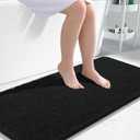OLANLY Bathroom Runner Rugs 47x24, Extra Soft Absorbent Chenille Bath Rugs, Rubber Backing Quick Dry, Machine Washable Long Bath Mats for Bathroom Floor, Tub and Shower, Home Decor Accessories, Black