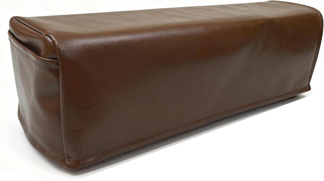 Ntomtuex PU Leather Armrest Covers for Sofa Chair Armchair Slipcovers Set of 2 with Pockets - Waterproof, Stretch, Non-Slip Furniture Protectors for Couches & Recliners, Chocolate