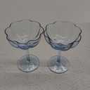 Unique Stemmed Goblet Drinking Cups,Flower Vintage Wavy Petals Wave Glass Coupes 7oz Colorful Cocktail 2 pack