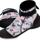 XUKER Water Socks Neoprene Socks, 3mm Glue Blind Stitch Sand Beach Volleyball Wetsuit Socks Water Booties for Diving (Large, Pink)