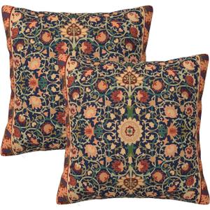 William Morris Vintage Floral Throw Pillow Covers Set of 2 Cushion Covers for Couch Home Bed Living Room Decorative Pillow Cases 18x18 Inch