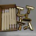 Meigic 6 Pcs Sensor Dawn to Dusk Window Candles, Flickering Battery Candles for Windows, Ultra Bright Fake Candle Lights with Gold Holders, Led Candlesticks for Xmas Home Decor, White Light