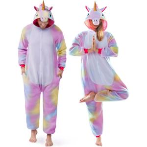 Spooktacular Creations Halloween Unicorn Costume, Unisex Adult Unicorn Jumpsuit for Halloween Cosplay Themed Parties (Pink, L)