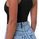 REORIA Women's Sexy Going Out Halter Neck Crop Tops Trendy Cut Out Sleeveless Y2K Nightout Clubwear Tank Tops (Black, S)