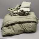 Monbix King Size Comforter Set - 7 Pieces Bed in a Bag King, Light Sage Green Bedding Sets with Comforter, All Seasons Comforter Bed Set with Sheets, Pillowcases & Shams (King(102"X90"))