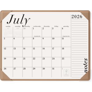 Jotsome Desk Calendar 2026-2027 with Desktop Mat, Large Desk Pad Calendar From Now to June 2027 22x17 inch, Desk Blotter Calendar for Home and Office, Easy Organizing (Apricot, 17" x 22")