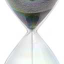 Sand Timer Hourglass,2 Minute Sand Clock with Simple Biloba Puff Design,2 Min Large Black Sand Watch Hour Glass Sandglass for Home,Desk,Office Decorative (Black)