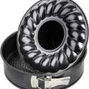 Zenker 10-inch Non-Stick Carbon Steel Springform Pan with 2 Bases, Standard and Bund