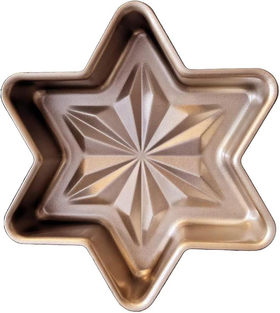 Hexagonal Star Lucky Star Snoflake Shape Cake Mold Loaf Cheesecake Mosse Cake Bread Baking Pan Carbon Steel Gold