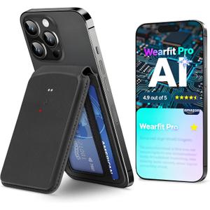 AI Voice Recorder - AI Note Taking Recording Device, Phone Wallet Card Holder Design, Transcribe & Summarize, APP Control Audio Recorder, Supports 137 Languages, for Lectures, Meetings, Calls (Black)