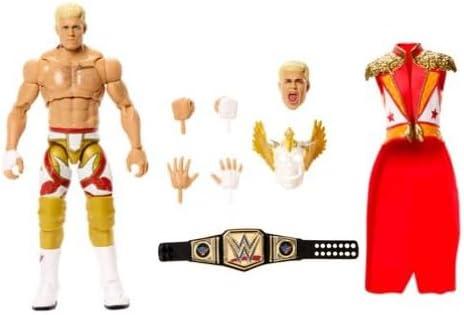Mattel WWE Ultimate Edition Action Figure & Accessories Set, Cody Rhodes 6-inch Collectible with Swappable Heads & Hands, 30 Articulation Points