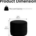 23" Round Velvet Storage Ottoman with Reversible Lid, Soft Padded Footrest and Hidden Storage, Large Upholstere Tray Top Ottoman Footstool for Living Room, Bedroom, Entryway, Black, 23"D x 23"W x 17"H