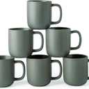 AmorArc 14oz Coffee Mugs Set of 6, Ceramic Coffee Mugs with Large Handle & Wavy Rim for Latte/Hot Cocoa/Tea, Stylish Coffee Mugs for Men Women. Oven,Dishwasher&Microwave Safe, Reactive Glaze