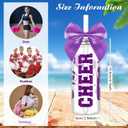 Teenyyou 12 Pcs Purple Cheerleader Gift Bulk for Team Cheer Cups 14 oz Bow Water Bottle Plastic Cheer Tumblers with Lid and Straw for Cheerleader Sport Party Favor Gift