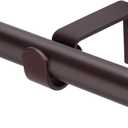 Small Curtain Rods for Windows 30" to 60" 5/8 Inch Standard Decorative Brown Curtain Rod with Brackets Easy to Install for Bedroom Living room Kitchen