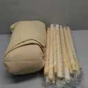 Teepee Tent for Kids with Mat, Cotton Canvas Kids Teepee with Pompom for Toddlers Indoor Play Tent for Girls Boys with Stars Lights, Carry Bag, Banner Flag (Khaki)