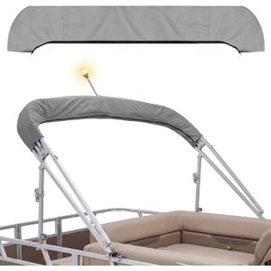 Boao Oversize Bimini Top Storage Boot Cover, Fits up to 103" / 8.5' Wide, Design with Light Hole, 600d Waterproof UV Protection Bimini Top Replacement Boot for Large Tubing(Gray)