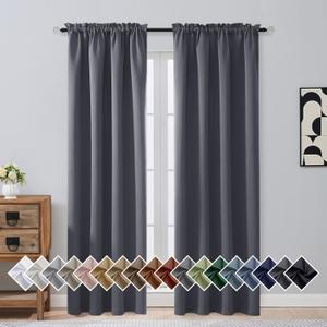 OVZME 100% Blackout Curtains 84 Inch Long 2 Panels for Living Room, Gold Blackout Curtains Thermal Insulated Draperies, Heat and Full Light Blocking Panels for Bedroom (2x40Wx84L, Grommets)