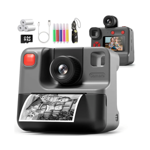 Instant Print Camera for Kids, 1080P Kids Instant Cameras,HD Digital Video Cameras Toddler 3 Print Paper & 32G Card,Christams Birthday Gifts for Girls Boys Age 3-12 (Black)